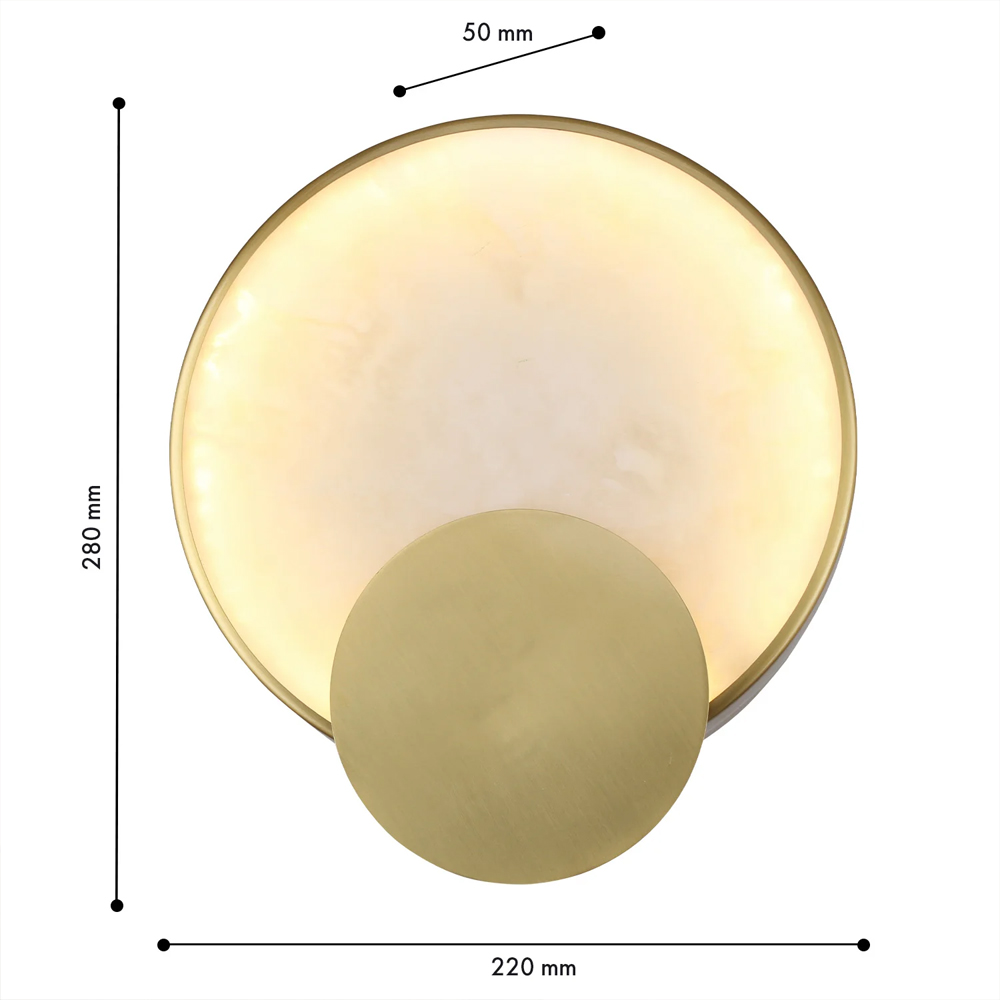 Бра в форме диска из бежевого алебастра Cryptocrystalline Stone в Уфе