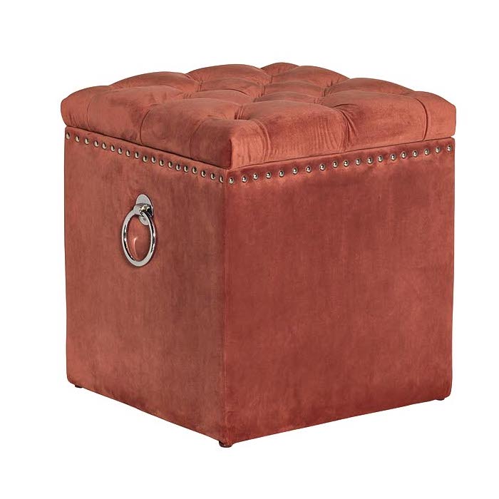 Пуф Terracotta Box Puff Терракотовый Хром в Уфе | Loft Concept 