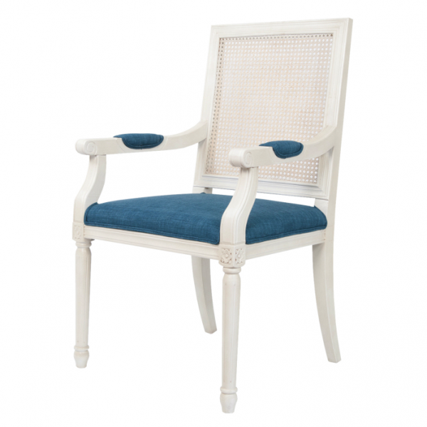 Стул French chairs Provence Garden White ArmChair Белый Темно-синий в Уфе | Loft Concept 