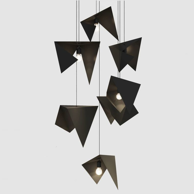 Люстра Chandelier BIRD 7 black LGH0731 Черный матовый в Уфе | Loft Concept 