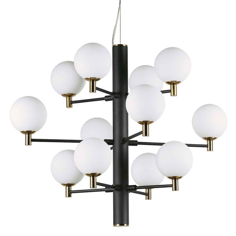 Люстра Italian Globe Abstraction Light  White and Black 12 Белый Золотой Черный в Уфе | Loft Concept 