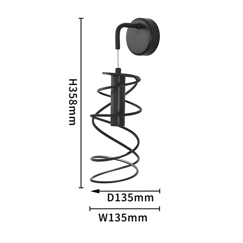 Бра светодиодное из металла со спиральным декоративным элементом черное Metal Spiral в Уфе