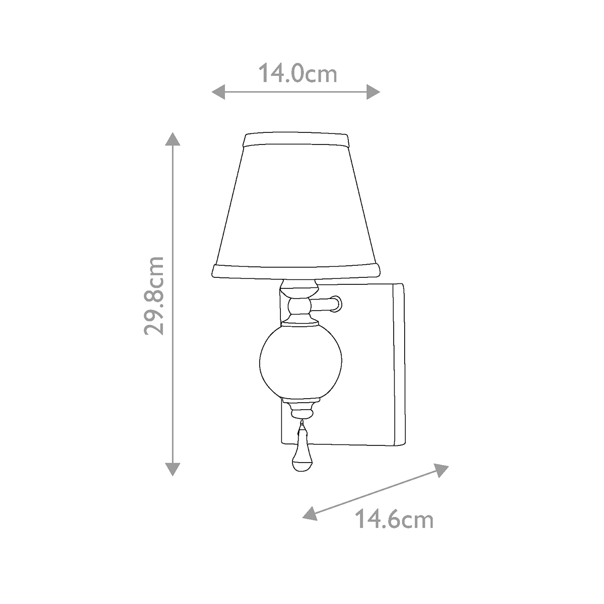 Бра со стеклянным шарообразным декором с пузырьками и бежевым абажуром Feiss в Уфе