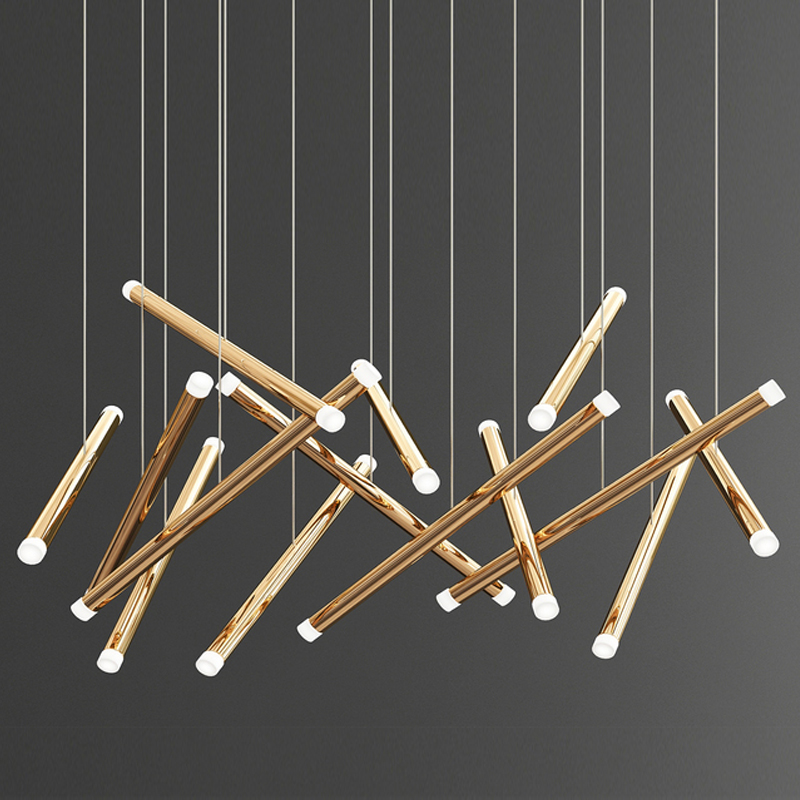 Люстра Dutti D0068 LED Chandelier Modern 14 Глянцевое золото в Уфе | Loft Concept 