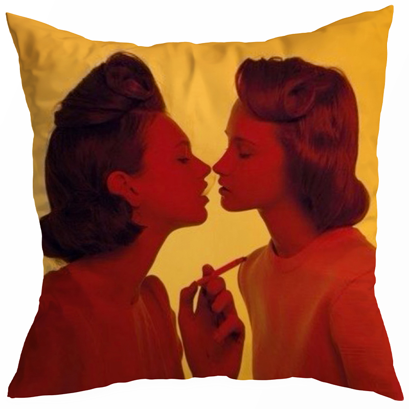 Декоративная подушка Seletti Cushion Smoking Girl Желтый Красный в Уфе | Loft Concept 