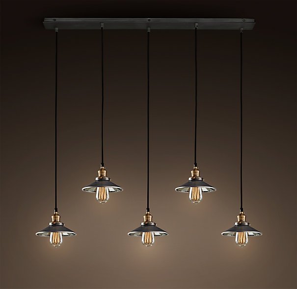 Люстра Loft Cone Pendant Reflector 5 Line Черный в Уфе | Loft Concept 