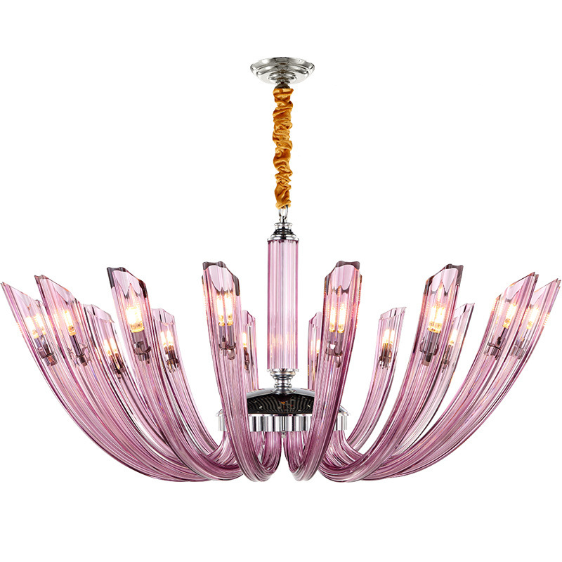 Люстра Pink Rays Chandelier Розовый Хром в Уфе | Loft Concept 