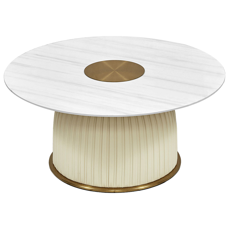 Кофейный стол Orlaith White Gold Round Table Белый ivory ( слоновая кость ) Золотой в Уфе | Loft Concept 