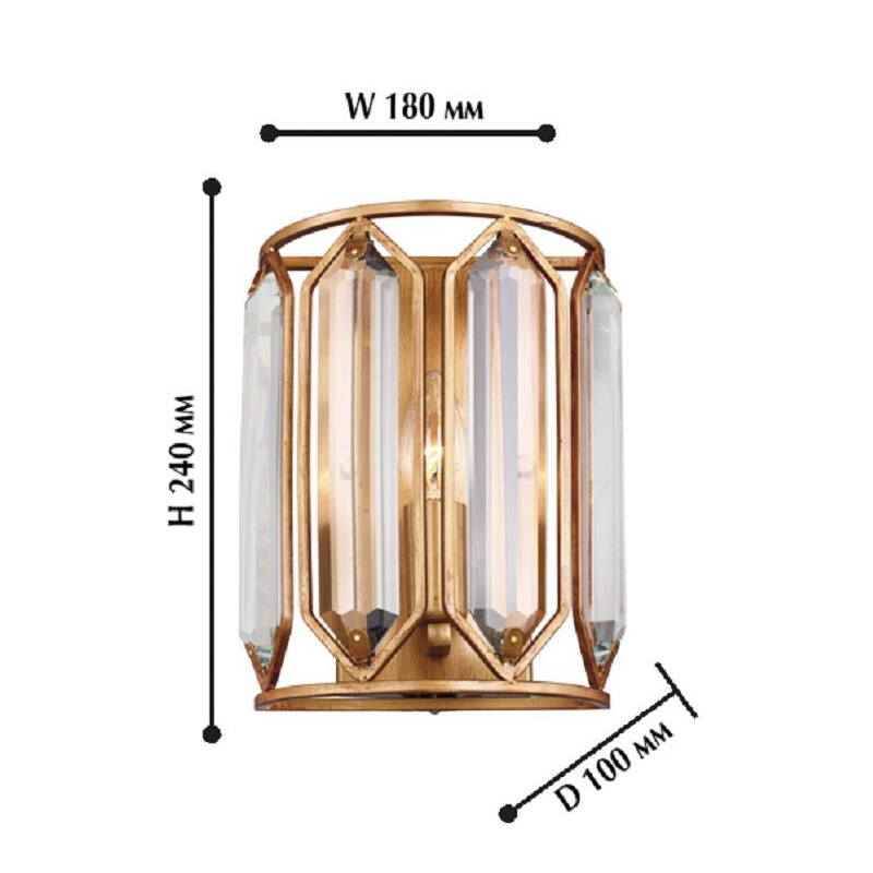 Бра с золотисто-коричневым каркасом CRYSTAL LIGHT в Уфе