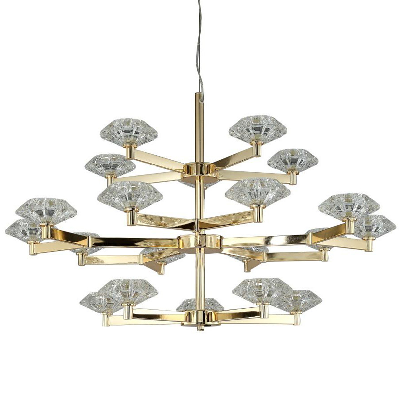 Люстра Yerker Chandelier Gold 20 Глянцевое золото Прозрачный в Уфе | Loft Concept 