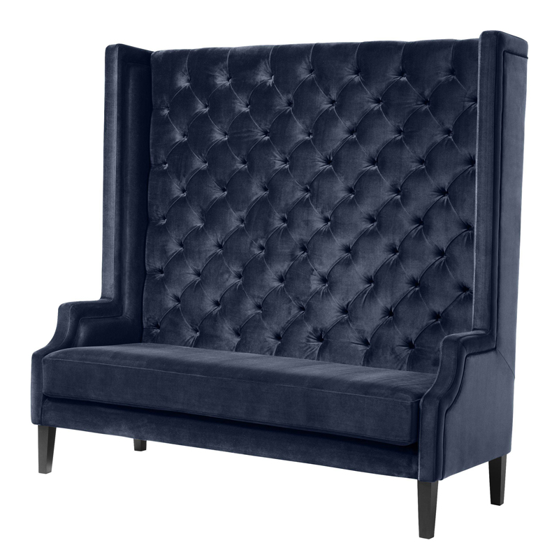 Диван Eichholtz Sofa Spectator midnight blue Синий Черный в Уфе | Loft Concept 