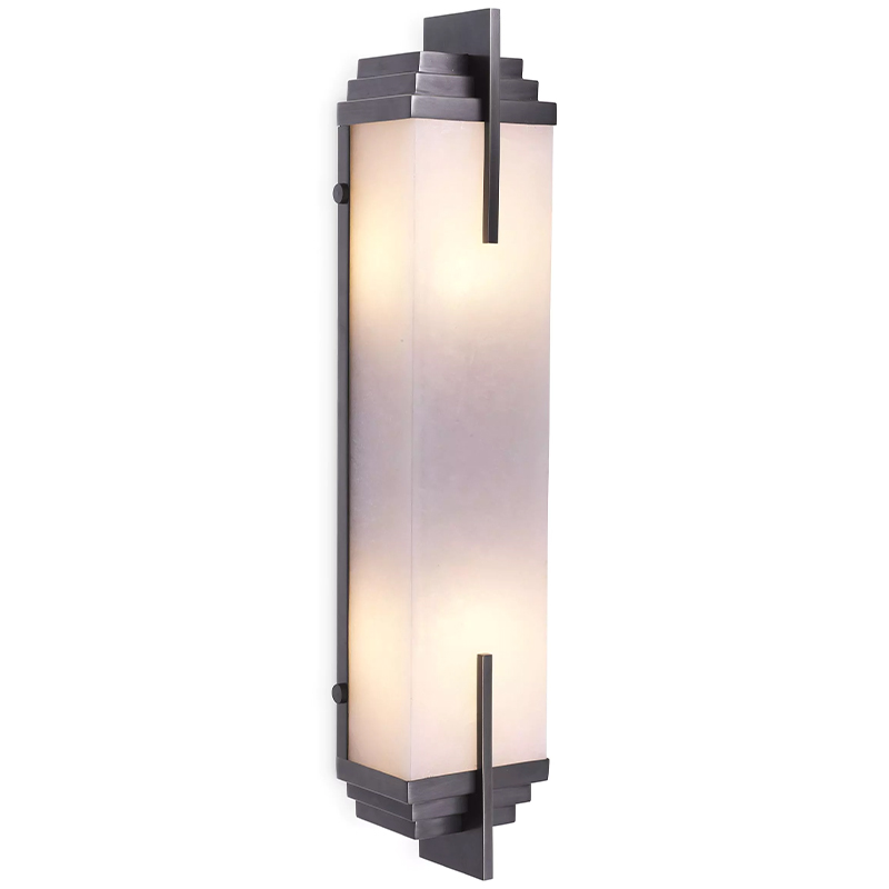 Бра Eichholtz Wall Lamp Harman Bronze Темная бронза Белое матовое стекло в Уфе | Loft Concept 