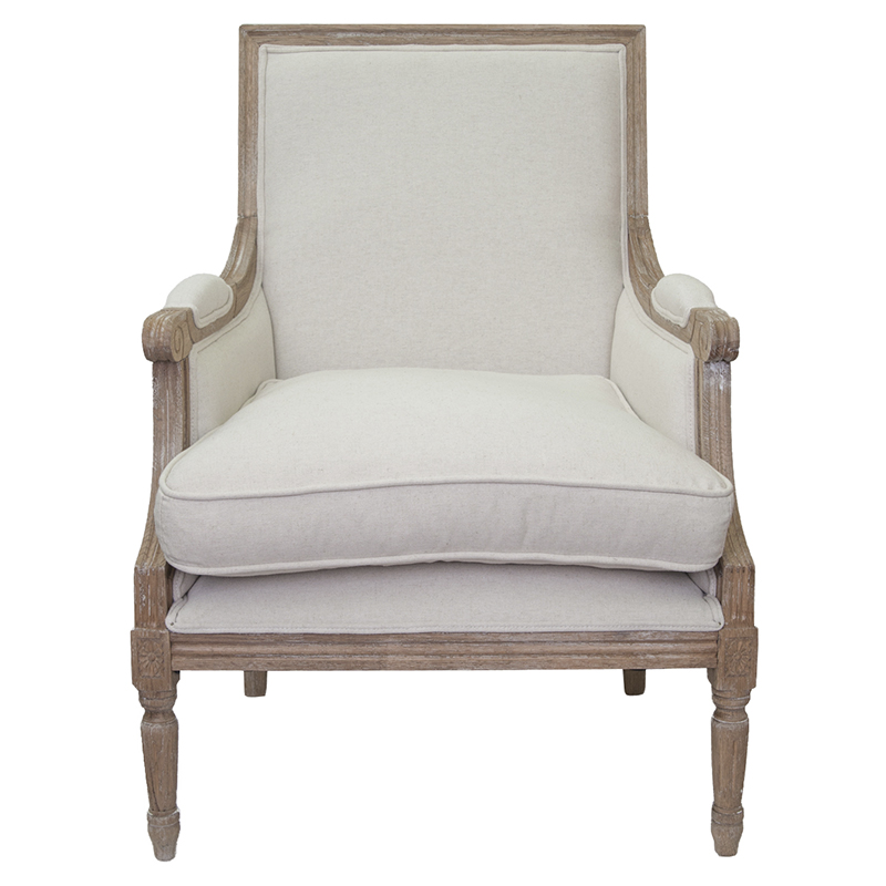 Кресло William Classical Armchair beige flax Бежевый Коричневый в Уфе | Loft Concept 