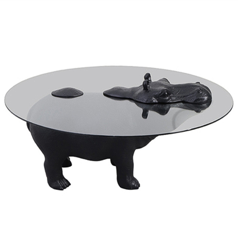 Кофейный Стол Бегемот Hippo Stands Coffee Table Черный Прозрачное Стекло в Уфе | Loft Concept 