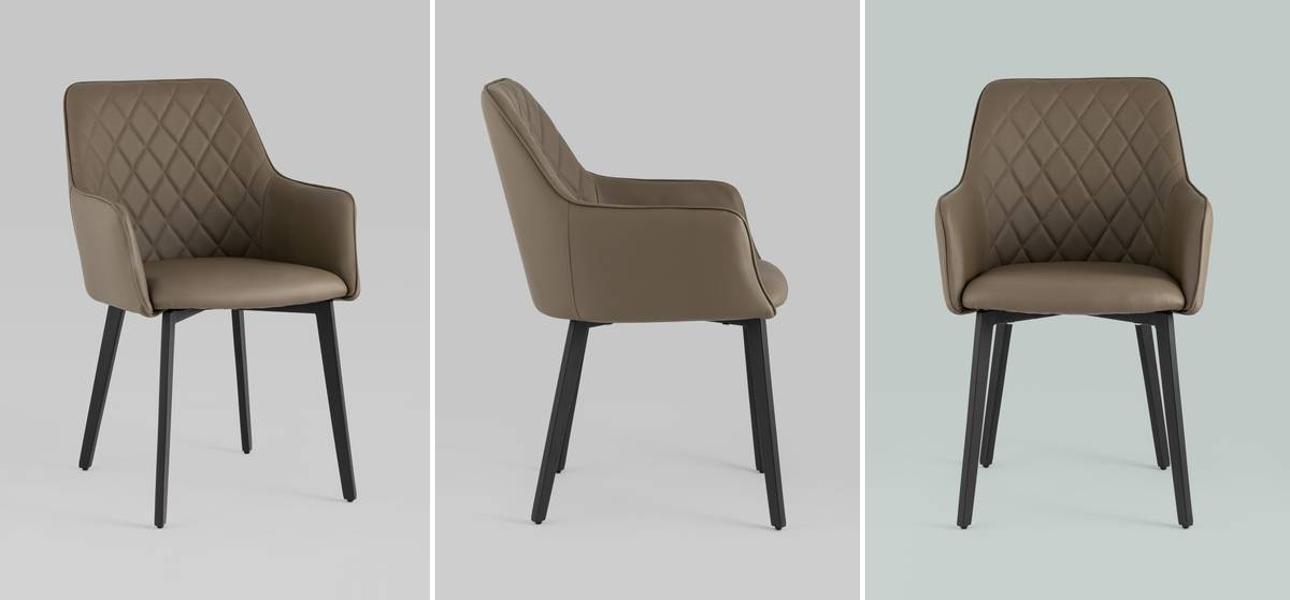 Стул Seoul Chair Коричневая Экокожа - фото