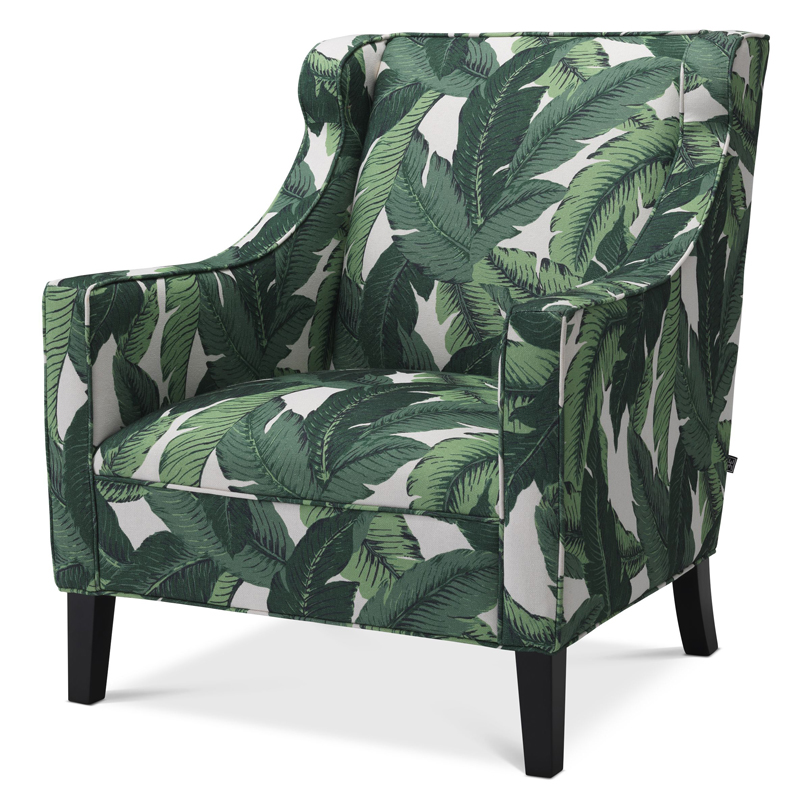 Кресло Eichholtz Chair Jenner Mustique green Зеленый Черный в Уфе | Loft Concept 