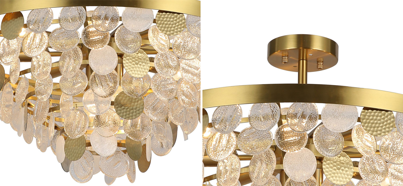 Люстра с каскадом из декоративных элементов Sequins - фото