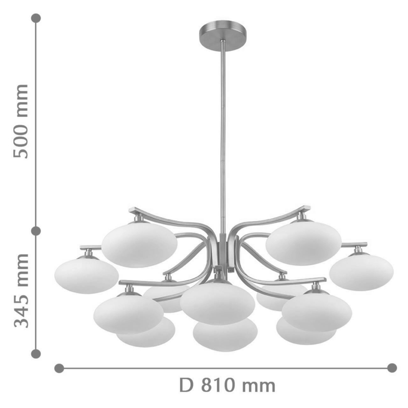 Oval Balls Mushrooms Chandelier 13 Silver в Уфе