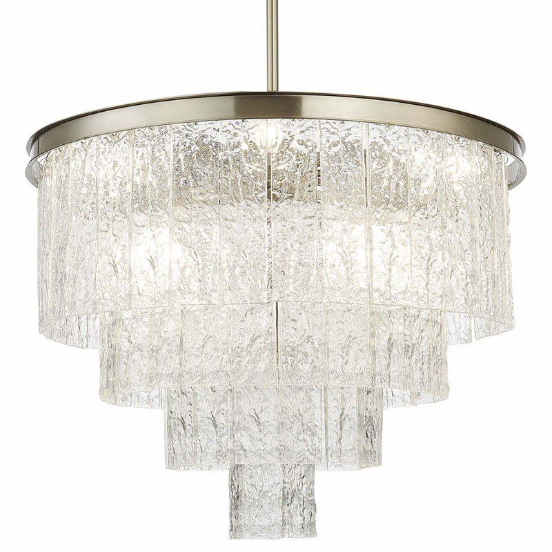 Люстра Renea Textured Glass Chandelier Nickel D60 Никель Прозрачное Стекло в Уфе | Loft Concept 