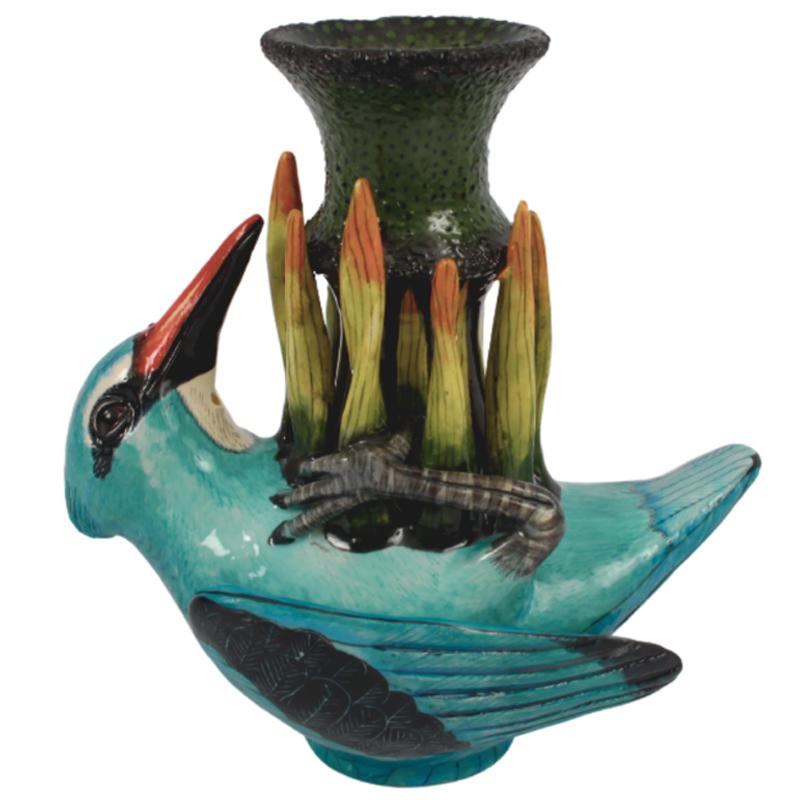 Ваза Голубая Птичка Woodland Kingfisher Vase Синий в Уфе | Loft Concept 