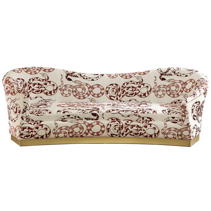 Диван KELLY SOFA Venimeuses Snake Embroidery Белый в Уфе | Loft Concept 