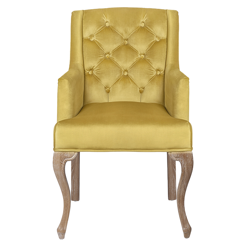 Кресло Mason Classical Armchair gold velour Желтый Коричневый в Уфе | Loft Concept 