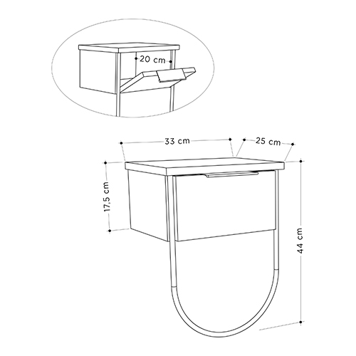 Прикроватная тумба бежево-серого цвета с откидной дверцей NORFOLK NIGHTSTAND LIGHT MOCHA в Уфе