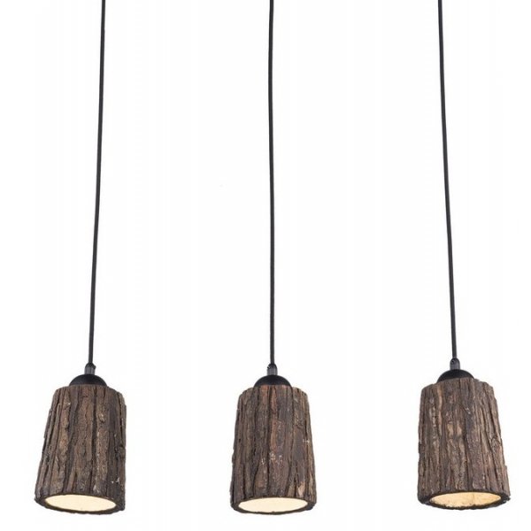 Люстра Wood Log Pendant 3 Коричневый в Уфе | Loft Concept 