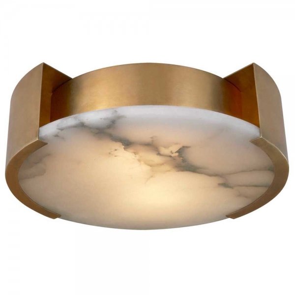 Потолочный светильник Melange Small Flush Mount Lamp Латунь Белый в Уфе | Loft Concept 