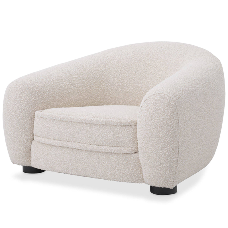 Кресло Eichholtz Chair Freud Boucle cream Кремовый Черный в Уфе | Loft Concept 