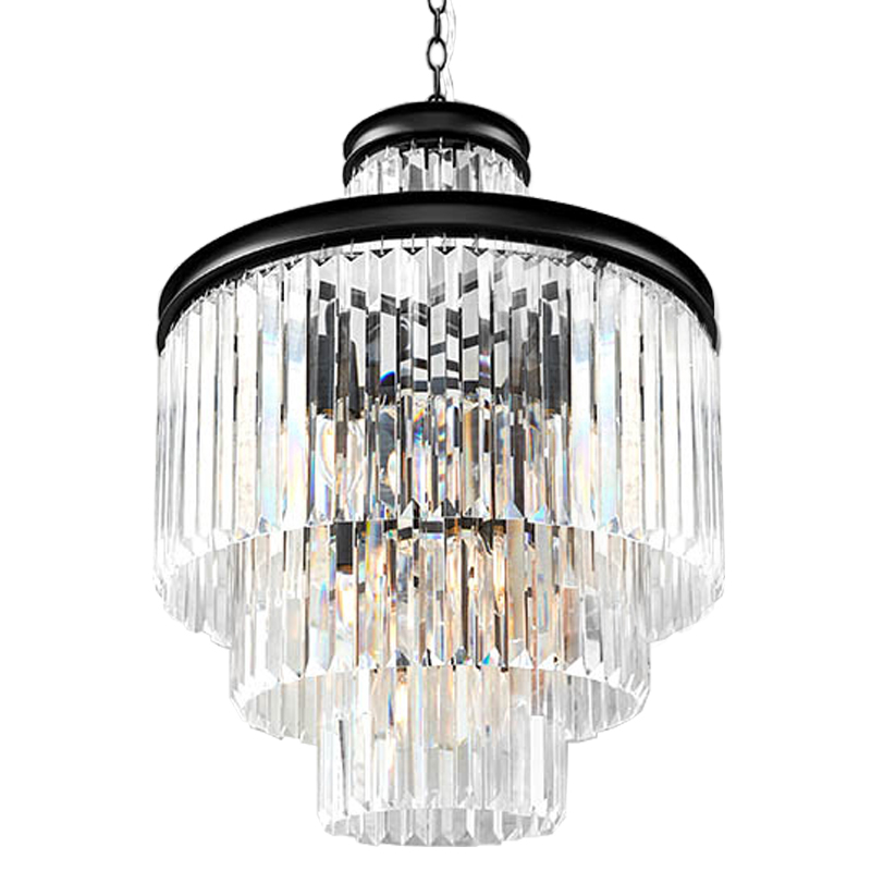 Люстра RH Odeon Chandelier Four Black 50 Прозрачное Стекло Черный в Уфе | Loft Concept 