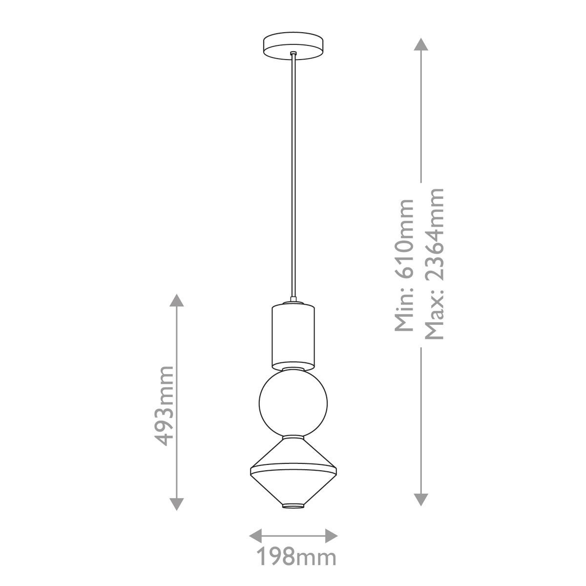 Подвесной светильник белого цвета с тремя геометрическими плафонами Alora Mood в Уфе