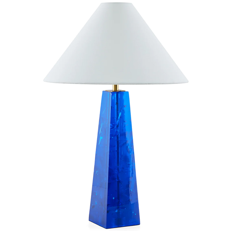 Настольная лампа Jonathan Adler Prisma Table Lamp Blue Белый Синий Латунь в Уфе | Loft Concept 