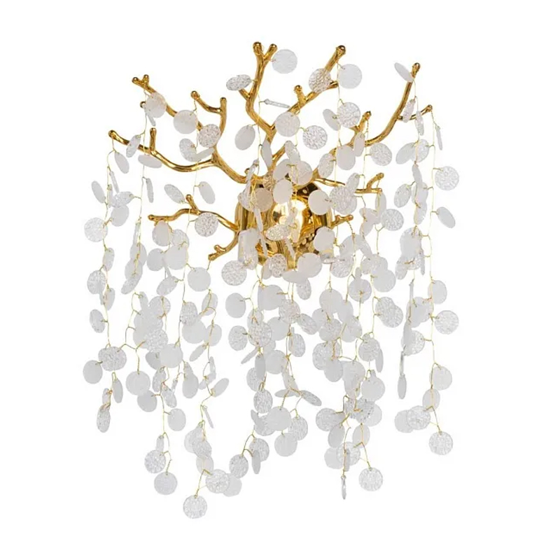 Бра золотого цвета с ветвями и круглыми рельефными подвесками FAIRYTREE Light Золотой Прозрачный в Уфе | Loft Concept 