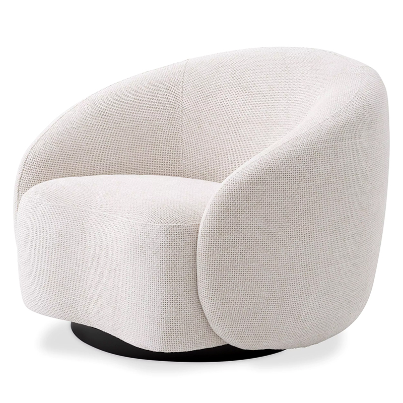 Кресло Eichholtz Swivel Chair Amore Молочный Черный Молочный Черный в Уфе | Loft Concept 