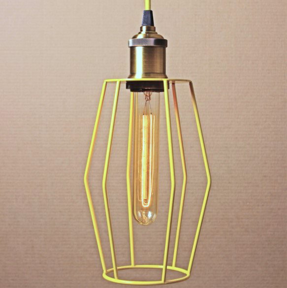 Подвесной светильник Wire Cage Pendant Spauk Yellow Желтый в Уфе | Loft Concept 