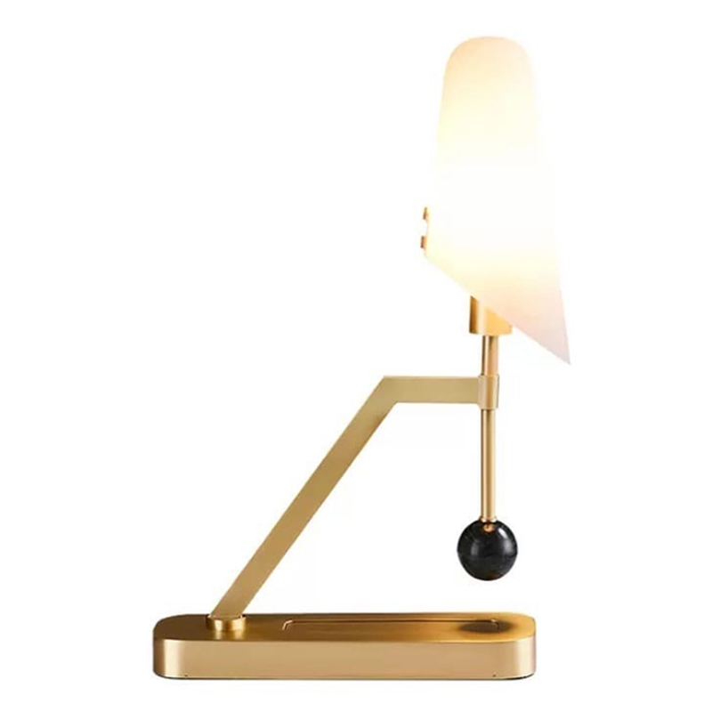 Настольная лампа Gold table lamp with stone Золотой Белый в Уфе | Loft Concept 