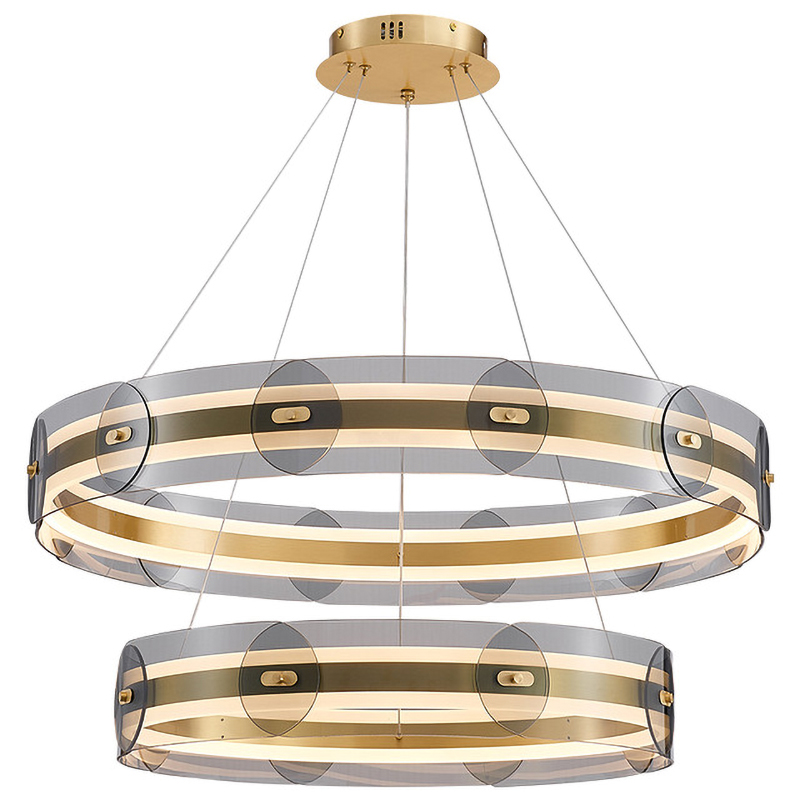 Люстра Gold 2 ring horizontal chandelier Прозрачный Латунь в Уфе | Loft Concept 