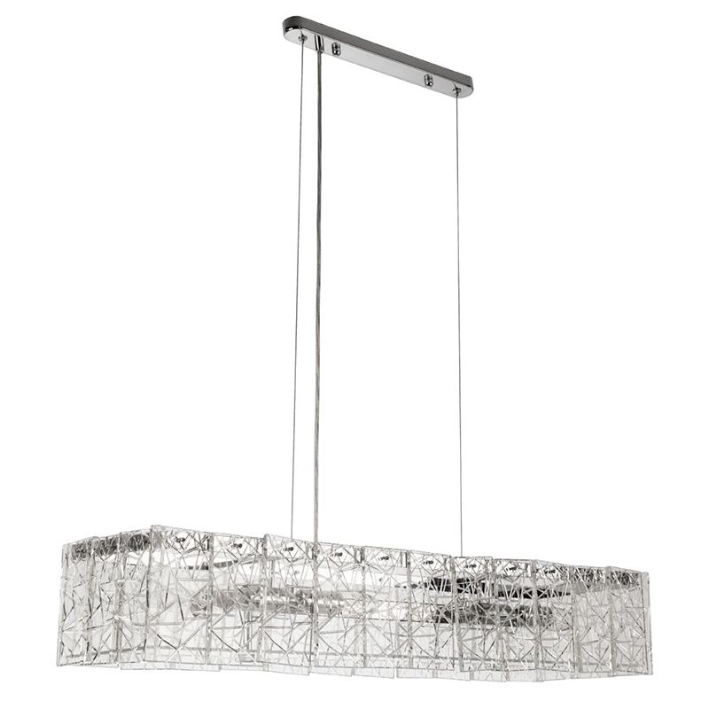 Люстра Alvaro Crystal Rectangular Chandelier Прозрачный Хром в Уфе | Loft Concept 