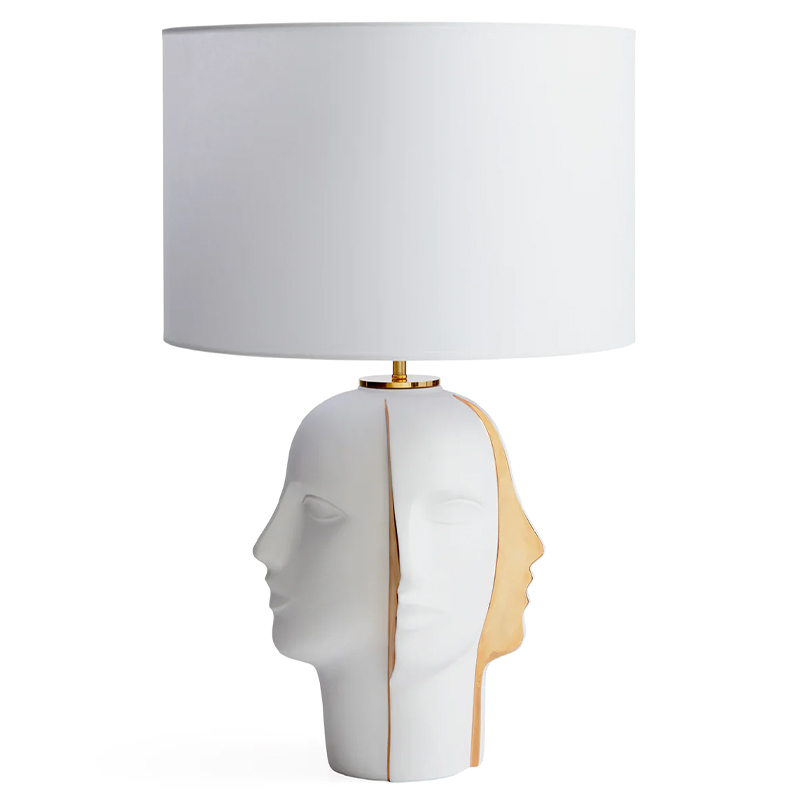 Настольная лампа ATLAS SPLIT TABLE LAMP Глянцевое золото Белый в Уфе | Loft Concept 