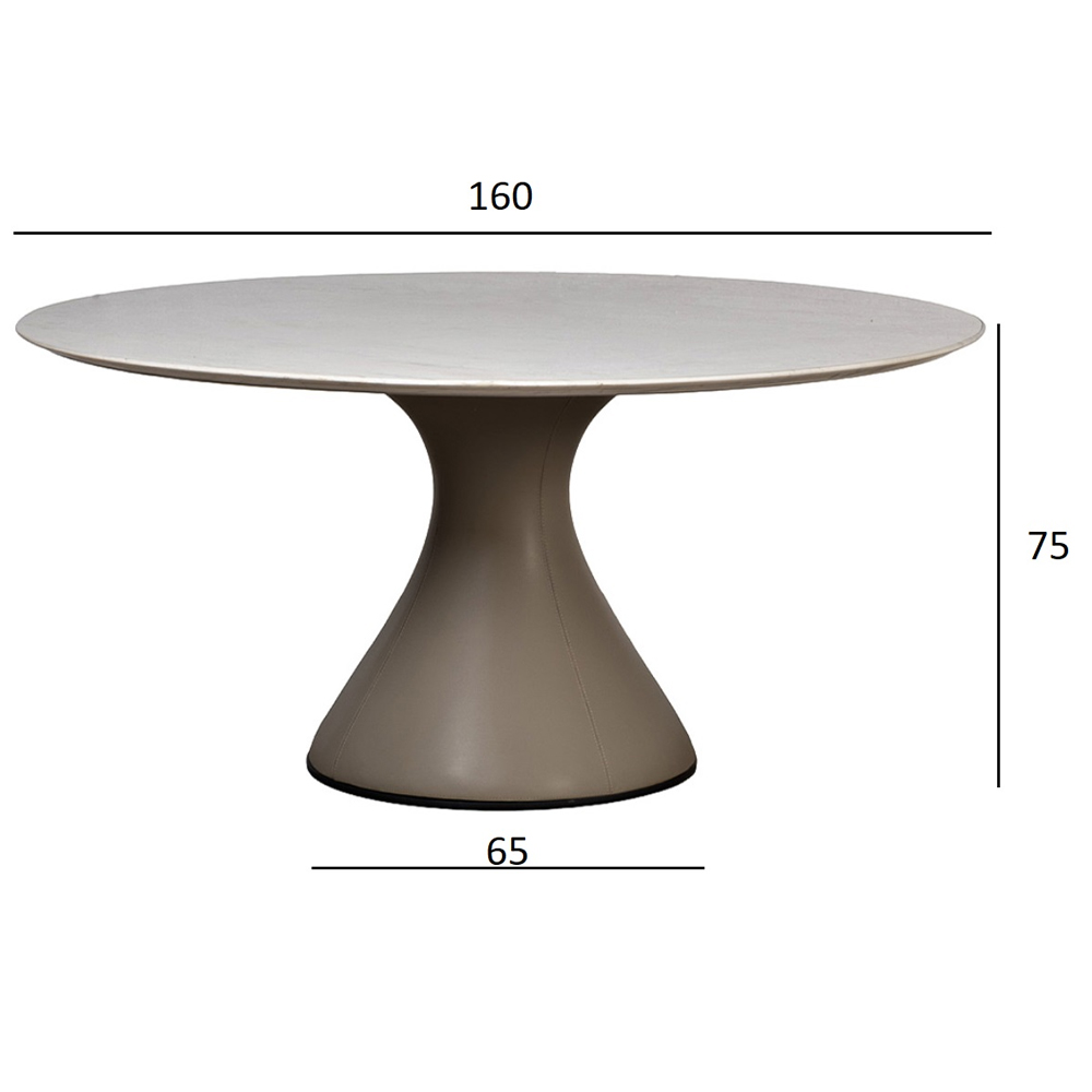 Стол обеденный круглый мраморный на бежевом основании Valedmir в Уфе