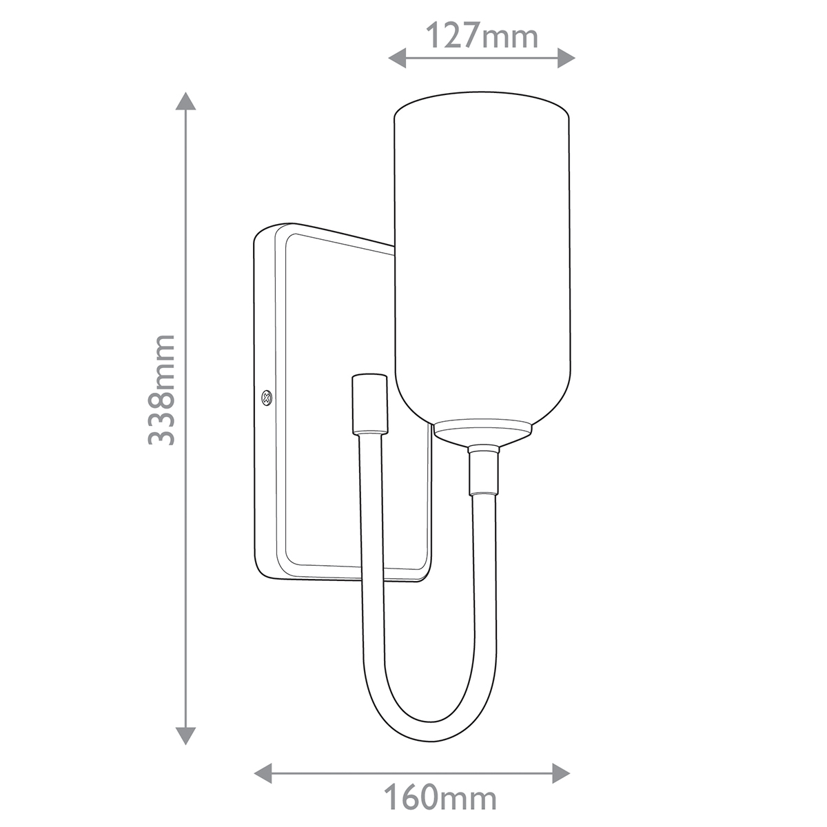  Бра с прямоугольным черным основанием и белым матовым цилиндрическим плафоном Kichler в Уфе