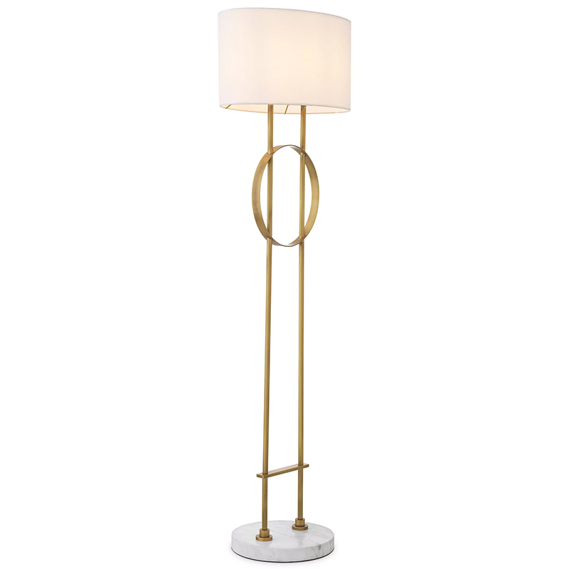 Торшер Eichholtz Floor Lamp Kaiser Латунь Белый Мрамор Bianco Белый в Уфе | Loft Concept 