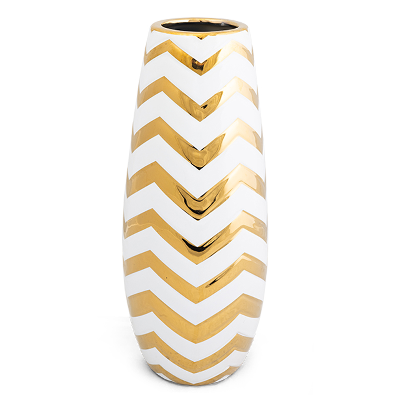 Ваза Gold chevron Vase Белый Глянцевое золото в Уфе | Loft Concept 