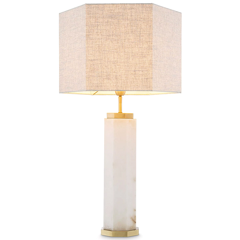 Настольная лампа Eichholtz Table Lamp Newman Alabaster Латунь Серый Белый в Уфе | Loft Concept 