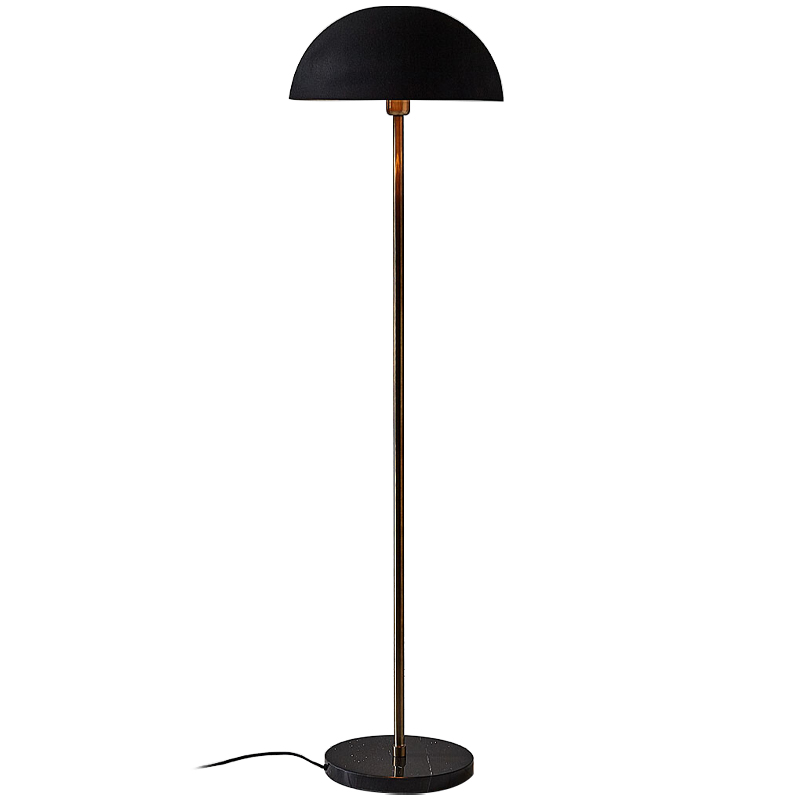 Торшер Riverside Floor Lamp Black Черный Черный Мрамор Nero Латунь в Уфе | Loft Concept 