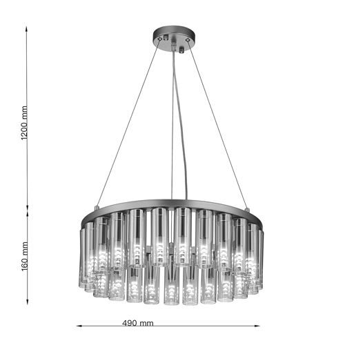 Люстра со стеклянными цилиндрическими плафонами Luminous Cylinders Amber Round в Уфе