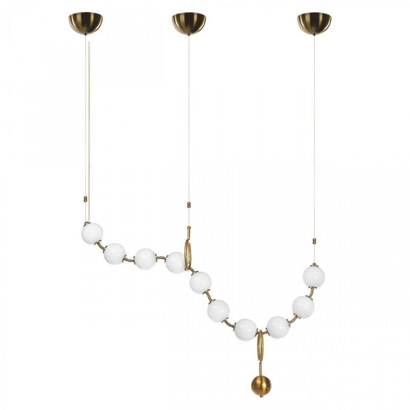 Светодиодный Белые Бусы Larose Guyon COCO CHANDELIER modular 120 см Бронза Белый в Уфе | Loft Concept 