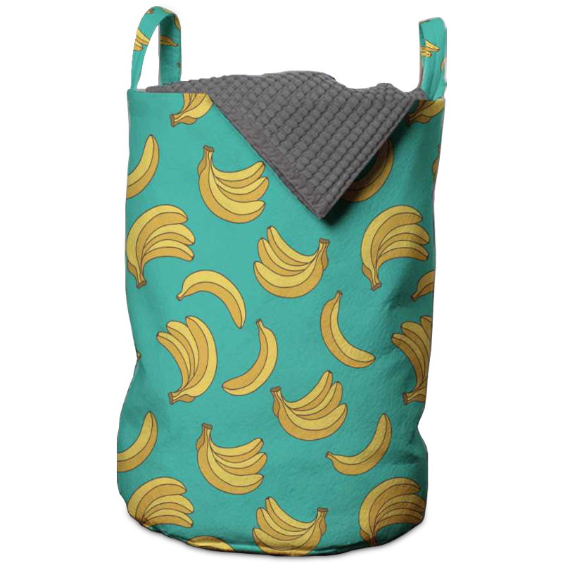 Корзина Bananas Pattern Basket Бирюзовый Желтый в Уфе | Loft Concept 