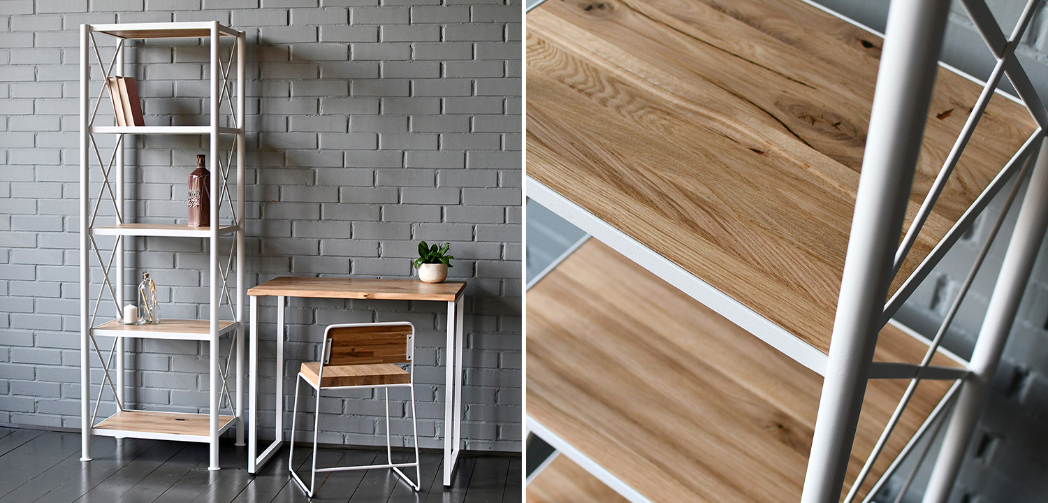 Стеллаж Pheobe White Industrial Metal Rust Rack - фото